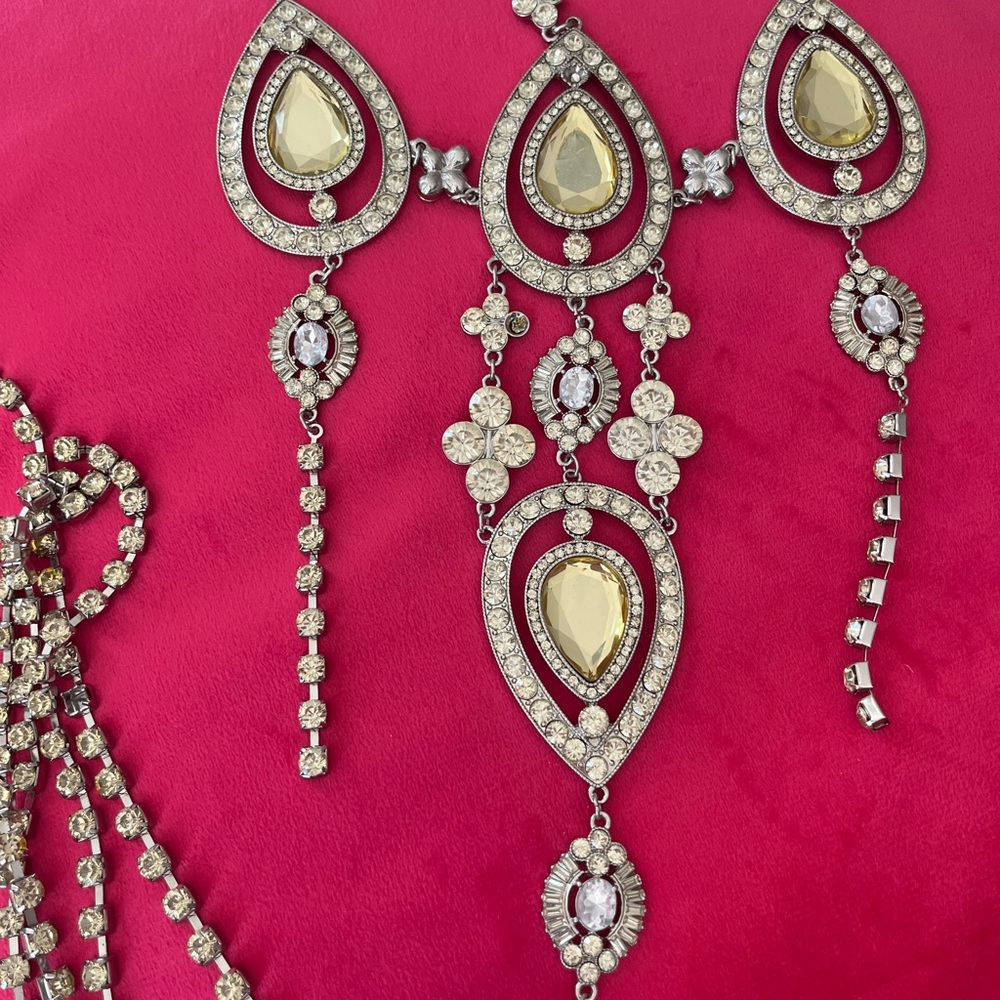Body necklace rhinestone